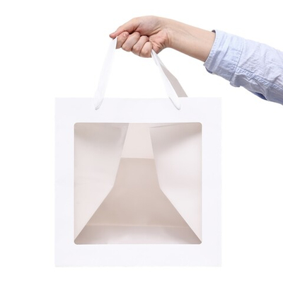 Пакет крафт с квадратным дном и окном 30 Х 30 Х 30 см Белый 9608111