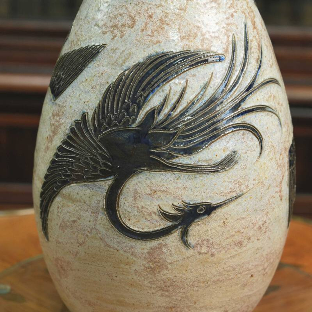 Авторская ваза с изображением птицы феникс