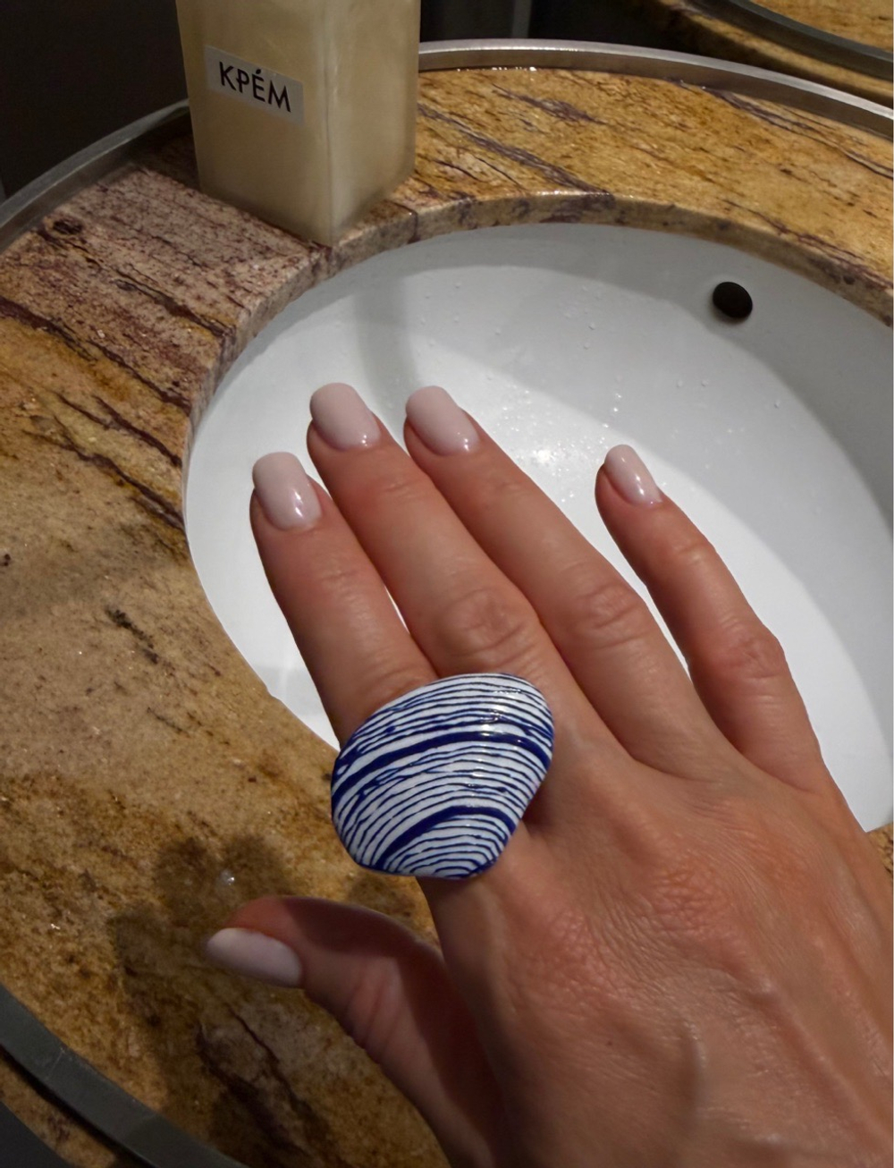 Кольцо Shell blue