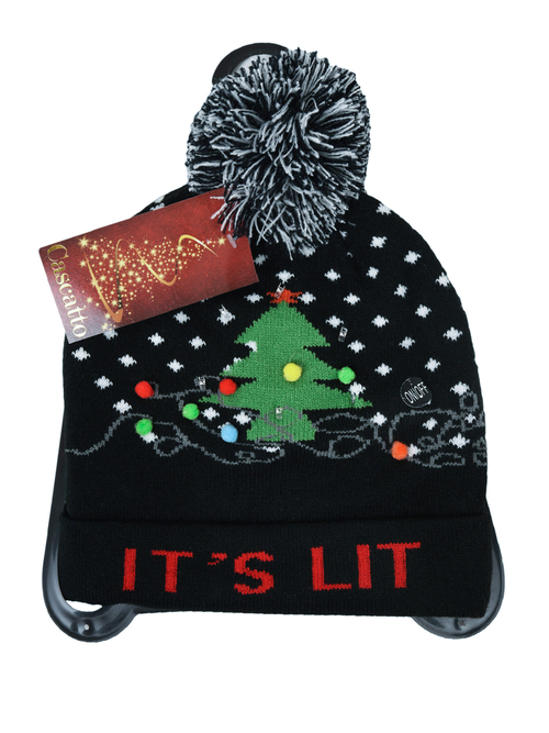 Шапка новогодняя со светодиодными лампочками.