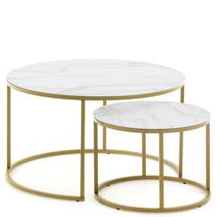 Набор из 2 столиков Leonor Ø80 и Ø50 см