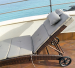 Шезлонг-лежак Besta Fiesta МОНАКО из искусственного ротанга, темно-коричневый