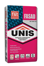 Шпатлевка Unis FASAD цементная высокопрочная белая армированная   20 кг