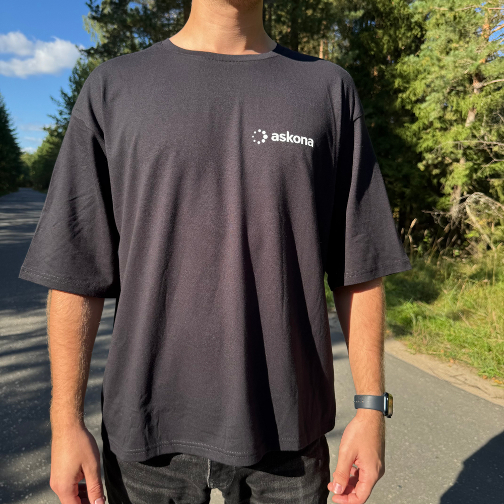 Футболка оверсайз Аскона. Цвет: чёрный
