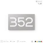 Номер на дверь 352, табличка на дверь для офиса, квартиры, кабинета, аудитории, склада, серая 120х70 мм, Айдентика Технолоджи