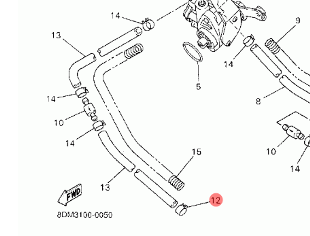 Клипса для снегоходов Yamaha 9046707055