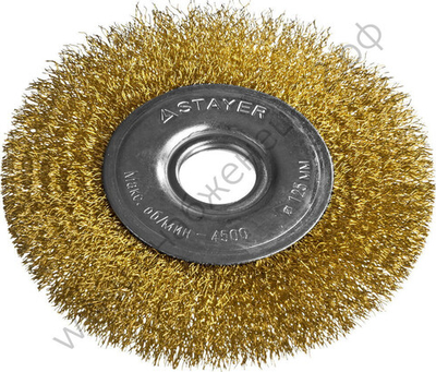 STAYER 125 мм, витая латунированная стальная проволока, 0.3 мм, Щетка дисковая, PROFESSIONAL (35122-125)