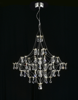 Подвесная люстра светодиодная с пультом и хрустальными подвесками Asfour MyFar Allegria MR2641-66P-50AD