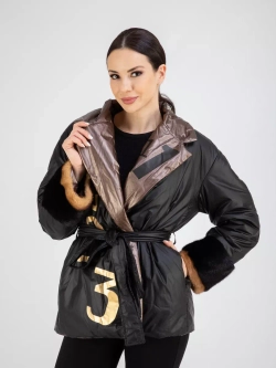 Куртка утепленная с мехом короткая демисезонная