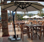 Зонт профессиональный Banana, черный, белый, темная полоска