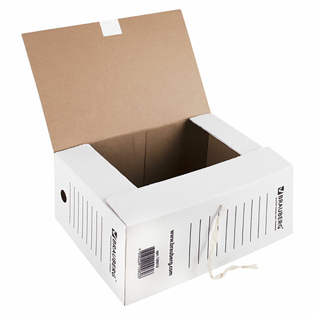 Папка архивная с завязками А4(325х260 мм), 150 мм, до 1400 листов, плотная, микрогофрокартон, БЕЛАЯ