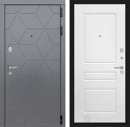 Входная металлическая дверь Лабиринт Cosmo 2К (Космо ) 03 Белый софт (матовый, без текстуры)