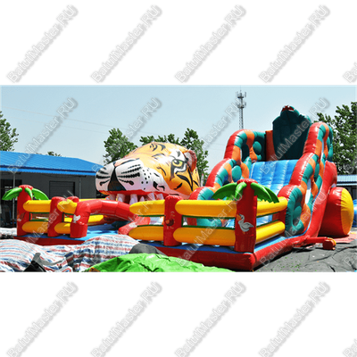 Большая надувная горка "Кобра эконом с роботом", 12*11*7 м