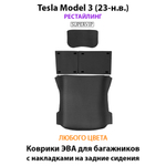 коврики эва в багажники с накладками для tesla model 3 от supervip