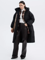 Пуховик зимний длинный с капюшоном оверсайз