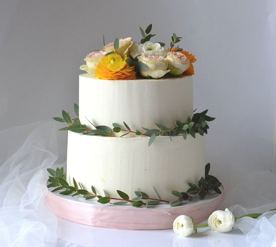 Торт с цветами на свадьбу №1020