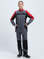 Костюм женский Вектрон-1 (тк.Смесовая,240) брюки, серый/красный/черный