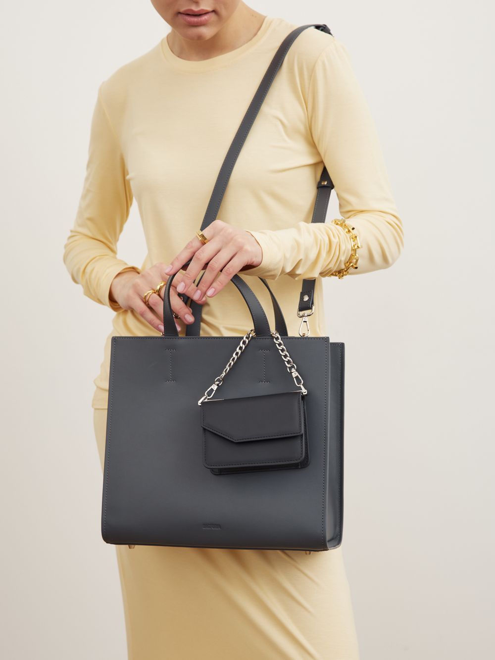 ШОППЕР КВАДРАТНЫЙ ГРАФИТ