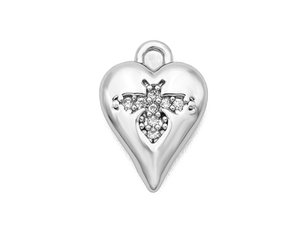 Подвеска "Сердце с пчелкой", 13мм