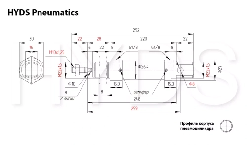 DSNU-25-155-PPV-A Пневмоцилиндр
