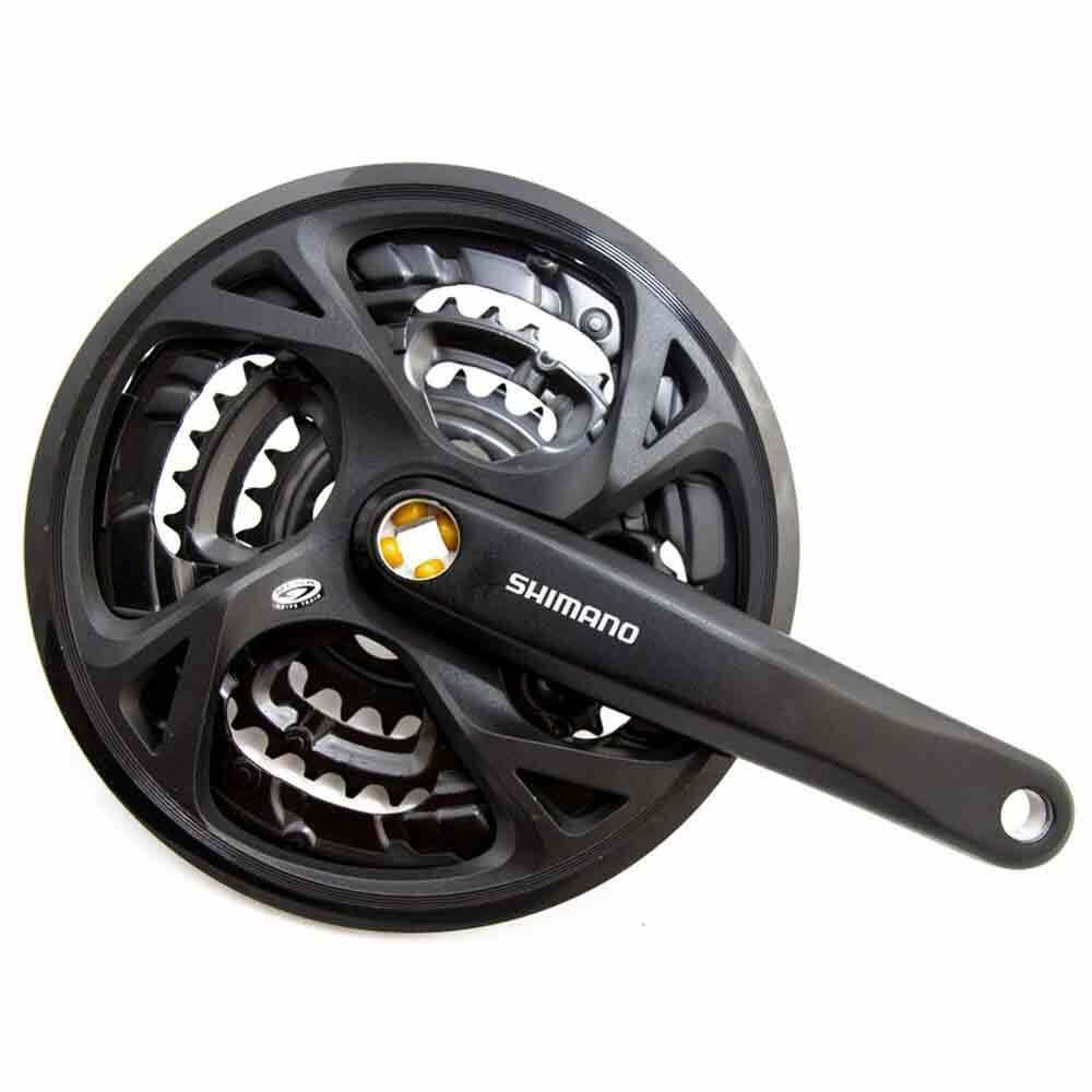 Шатуны Shimano FC-M371 Altus 170мм 22-32-44T + защита неразборные черный