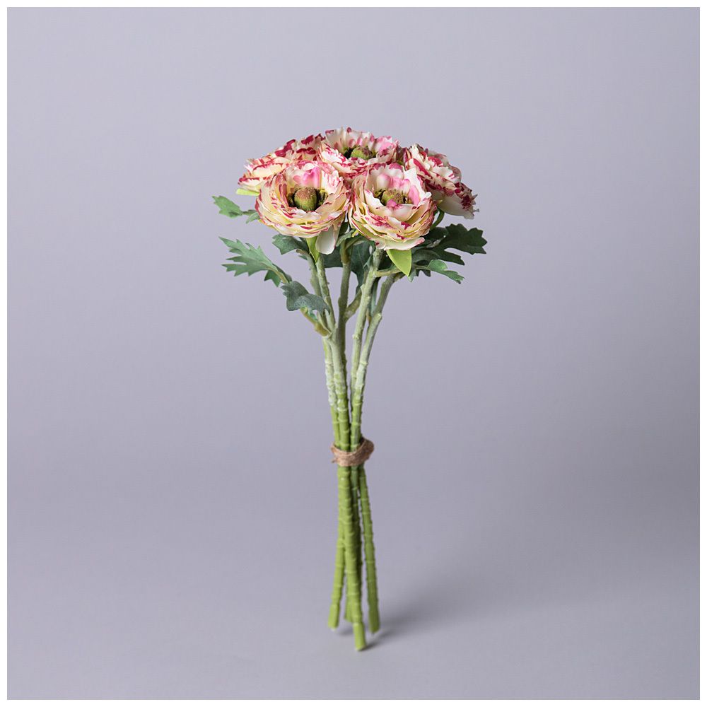 БУКЕТ ИСКУССТВЕННЫХ ЦВЕТОВ "РАНУНКУЛЮС" ВЫСОТА= 31СМ (МАЛ=12ШТ./КОР=72ШТ.)