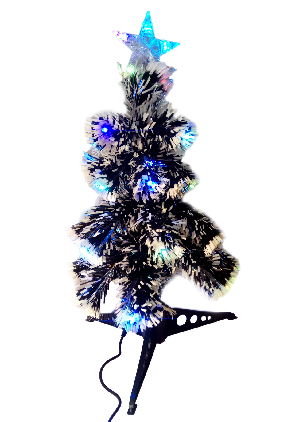 Елка искусственная новогодняя декоративная имитация снега ЗВЕЗДА с подсветкой, ПВХ, режим мигания