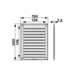 Решетка вент. 150*200 1520RZN ж/наклонные с сеткой, разъемная ERA