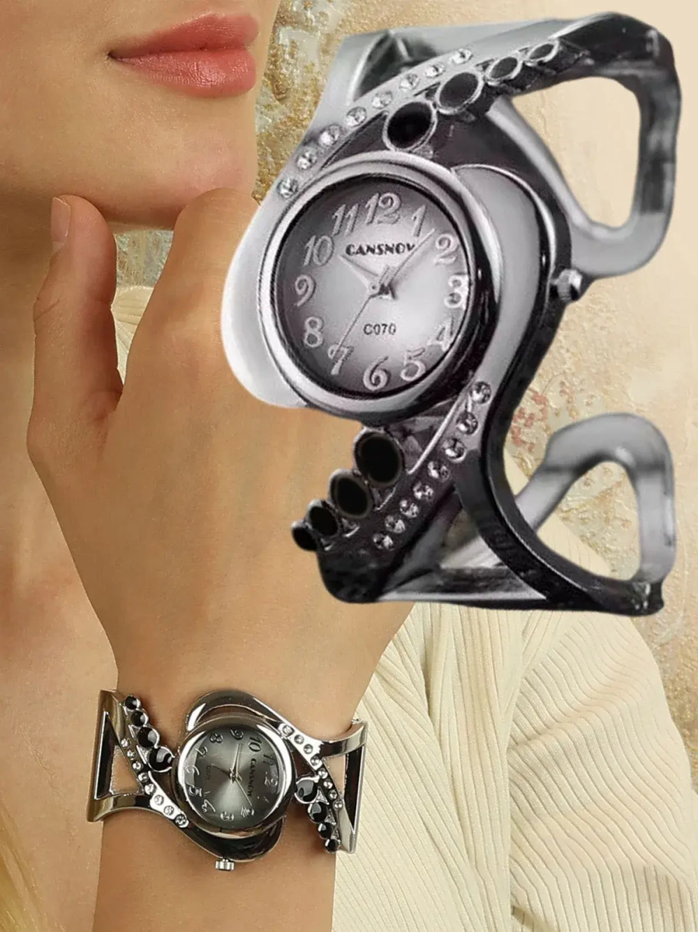 Часы-браслет кварцевые CANSNOW, серебристый W8030-03