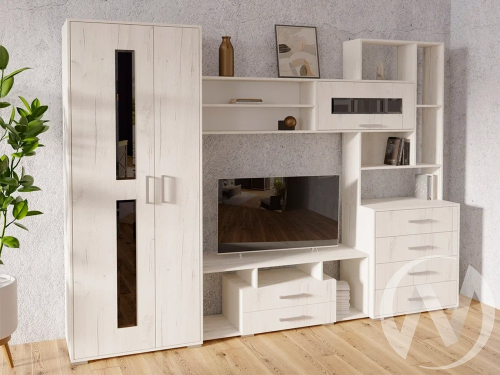 Гостиная ЕВРОПА-1 (дуб крафт белый)