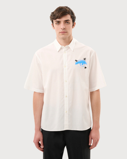 UNDERCOVER РУБАШКА С ПРИНТОМ БЕЛАЯ