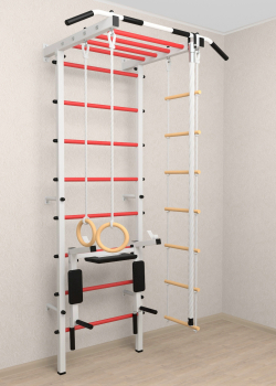 Шведская стенка Sv Pro рукоход 853 (Турник Pro рукоход/Брусья/стойка/Канат/Kольца/Лестница)