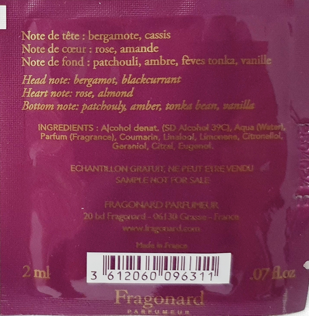 Ароматическая салфетка Rose ambre жен.