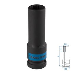 KING TONY (443013M) Головка торцевая ударная глубокая двенадцатигранная 1/2", 13 мм