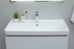 Тумба с раковиной Aquanet Вега 80 344123+301805 белая глянцевая