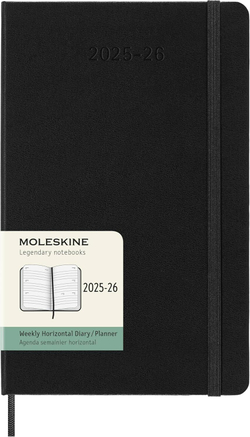 Еженедельник Moleskine (DHB18WH3) Academic Horizontal Large 130х210мм датир.18мес 208стр. черный