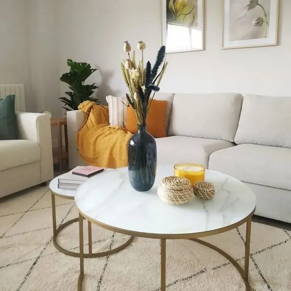 Набор из 2 столиков Leonor Ø80 и Ø50 см