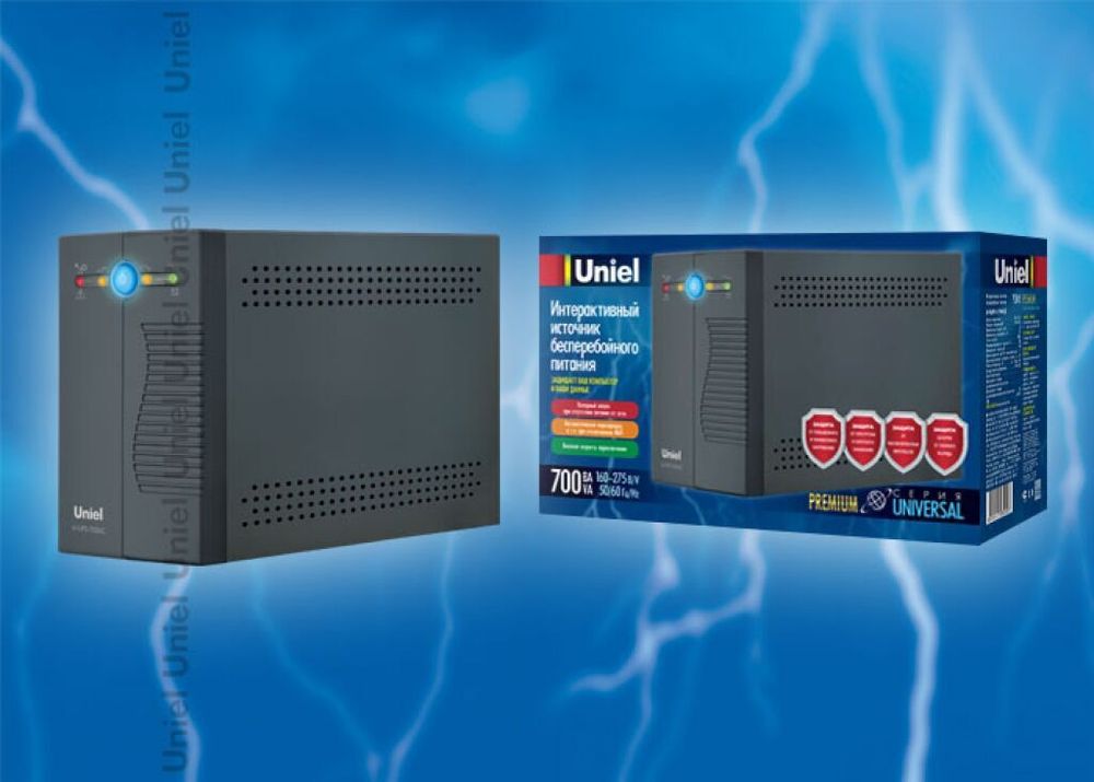 U-IUPS-700UC Интерактивный источник бесперебойного питания Uniel, номинальная мощность 700 ВА «Universal»