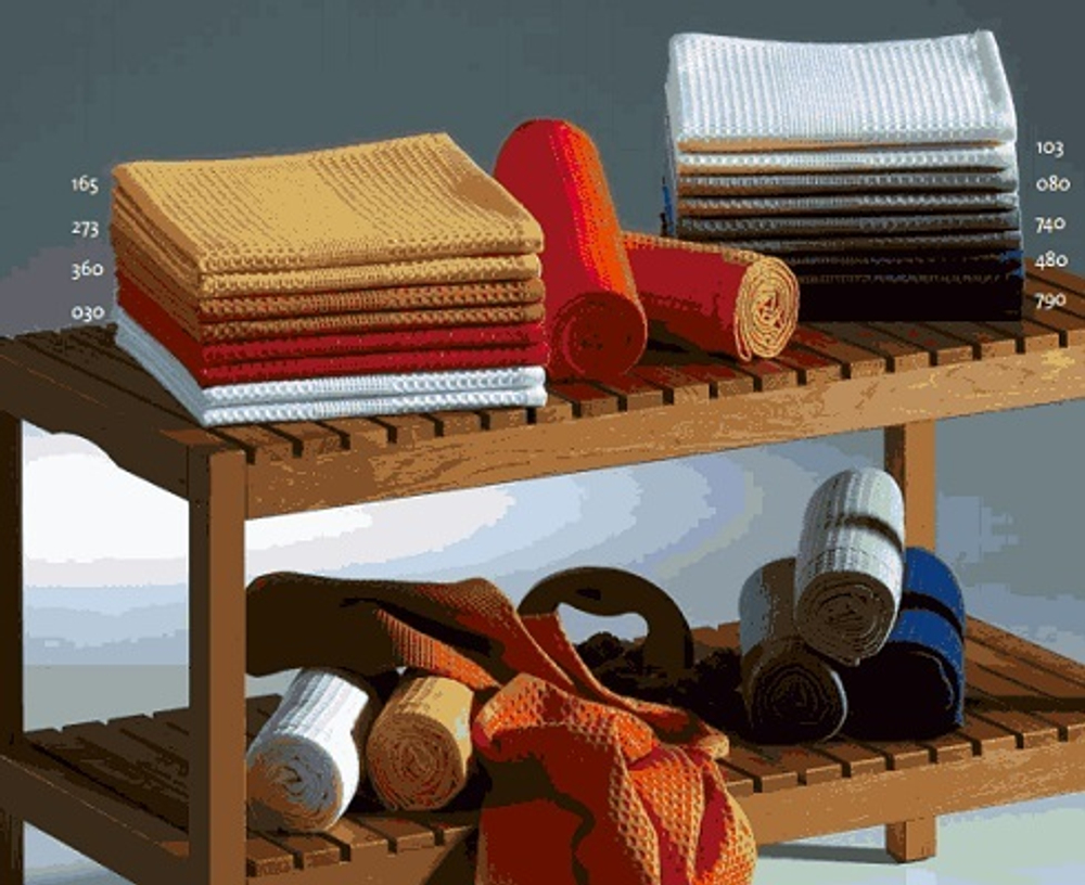 Элитное полотенце вафельное Worchester синее от Vossen