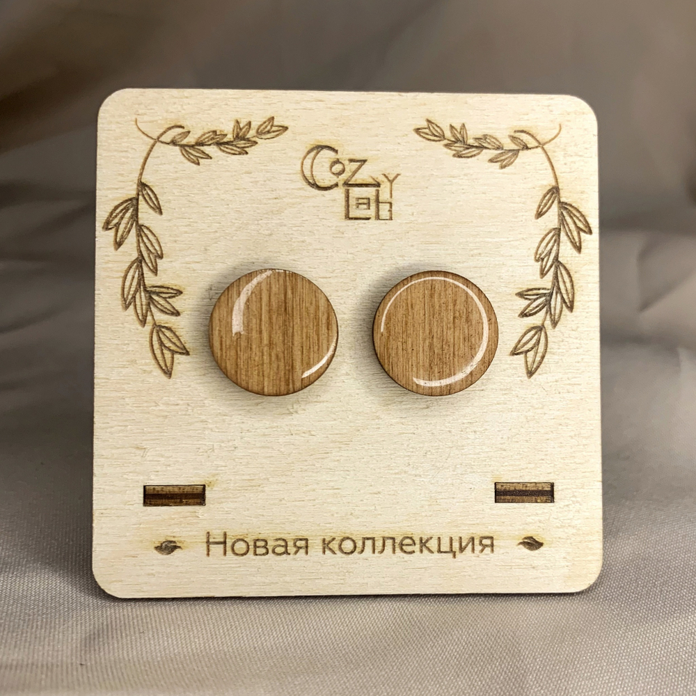 Серьги с ювелирной смолой Круглые