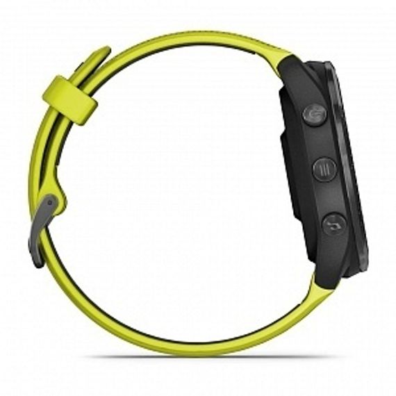 Garmin Forerunner 965 — черные спортивные часы с желто-черным ремешком