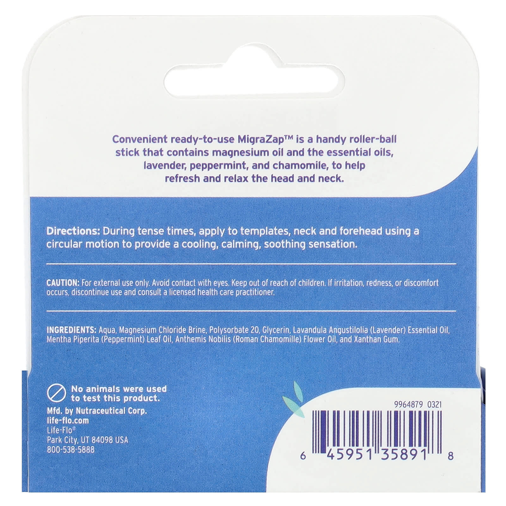 Life-flo, Migrazap ™, шариковая таблетка с магнием, 7 мл (0,24 жидк. унц.)