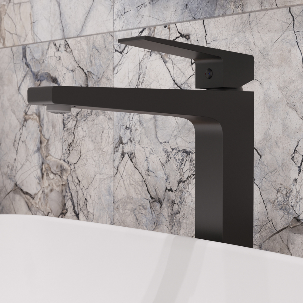 Смеситель для раковины STWORKI Нюборг S37020BK матовый черный