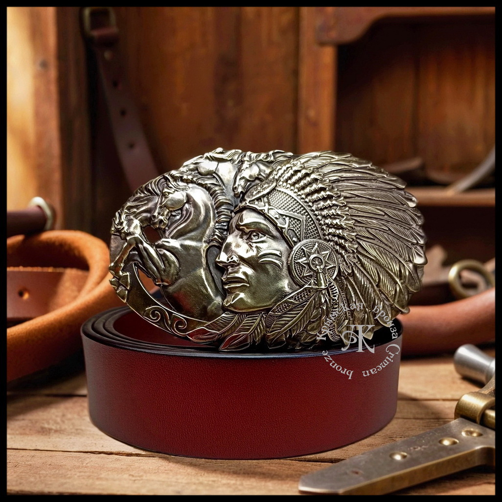 Пряжка для ремня "Вождь" , латунь