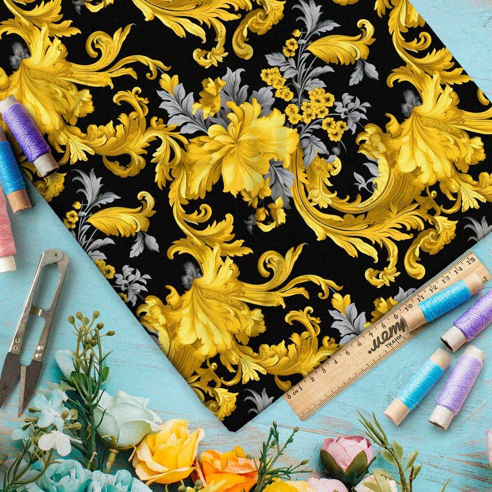 Ткань премиум дюспо фантазийный узор