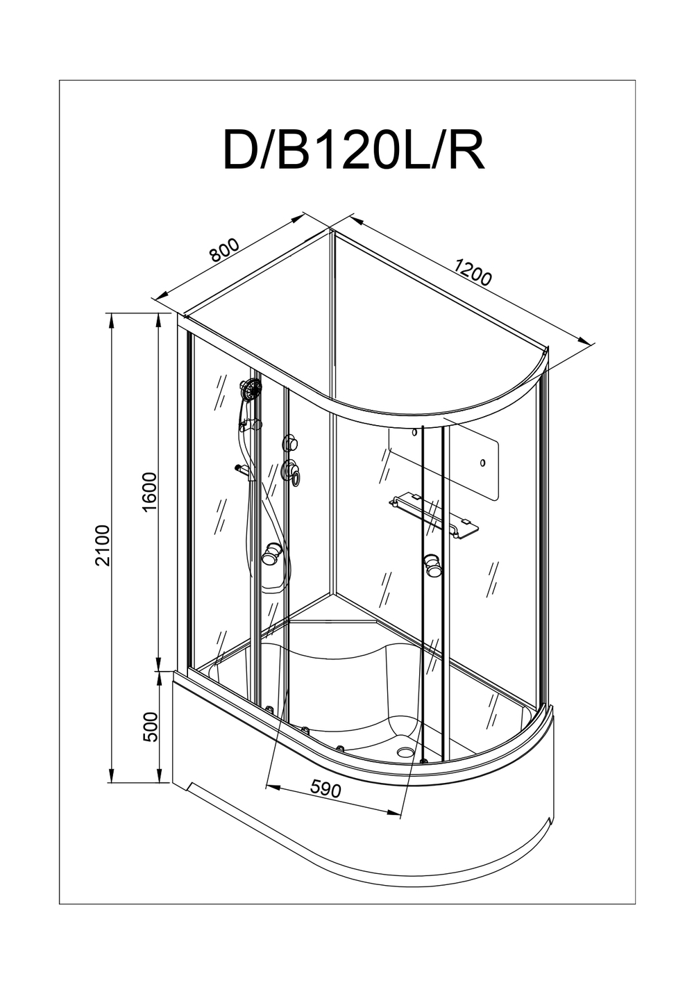 Душевая кабина AvaCan D120 R