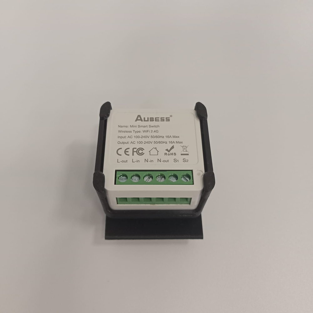 Набор 4 шт. Крепление для умного Wi-Fi реле Aubess, черное, 3D печать