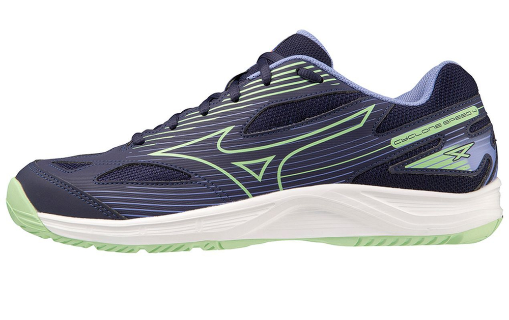 Мужские кроссовки для бадминтона/сквоша Mizuno Cyclone Speed 4 - eveblue/techgreen/iolite