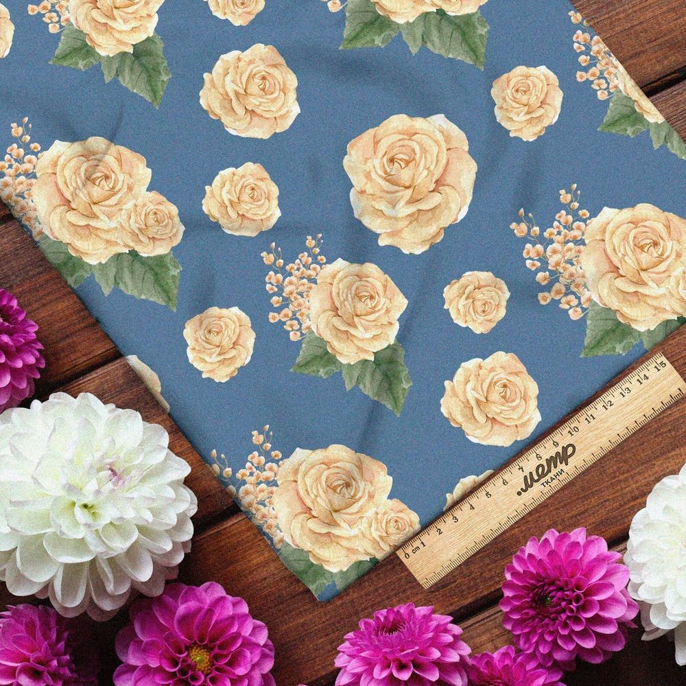 Ткань мембрана розы кремового оттенка