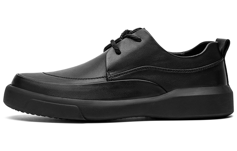 Jeep Casual Leather Shoes Men"s Low top Black